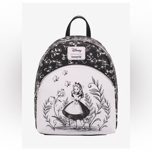 NWT Black and White Alice in Wonderland Mini BackPack